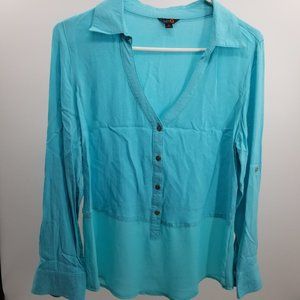 G by Guess Long Sleeve Top Sheer Size M